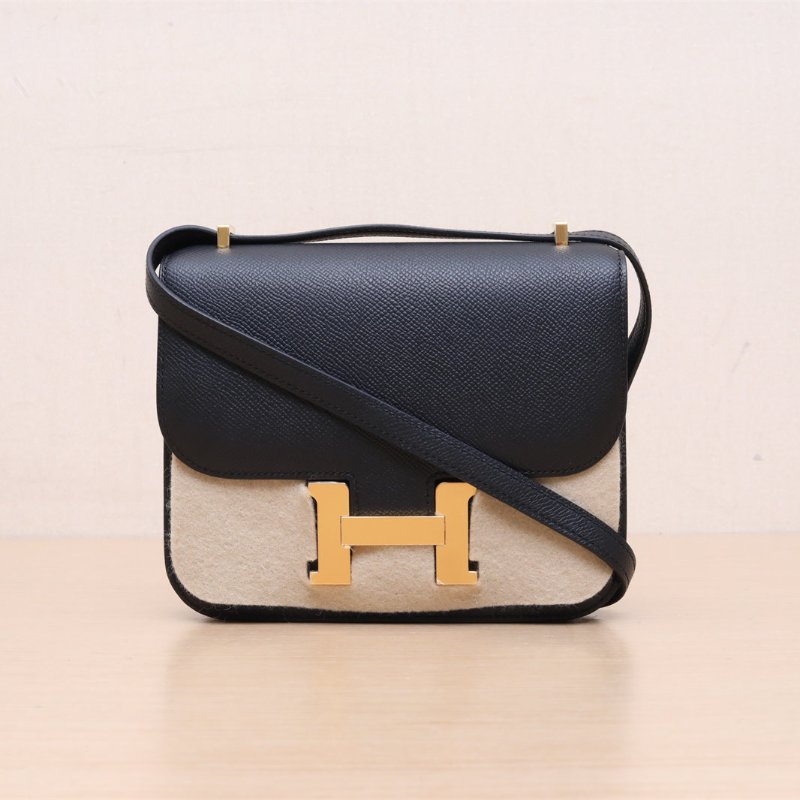 HERMES Constance康康1989黑色Epsom皮K2025金扣肩背包-1