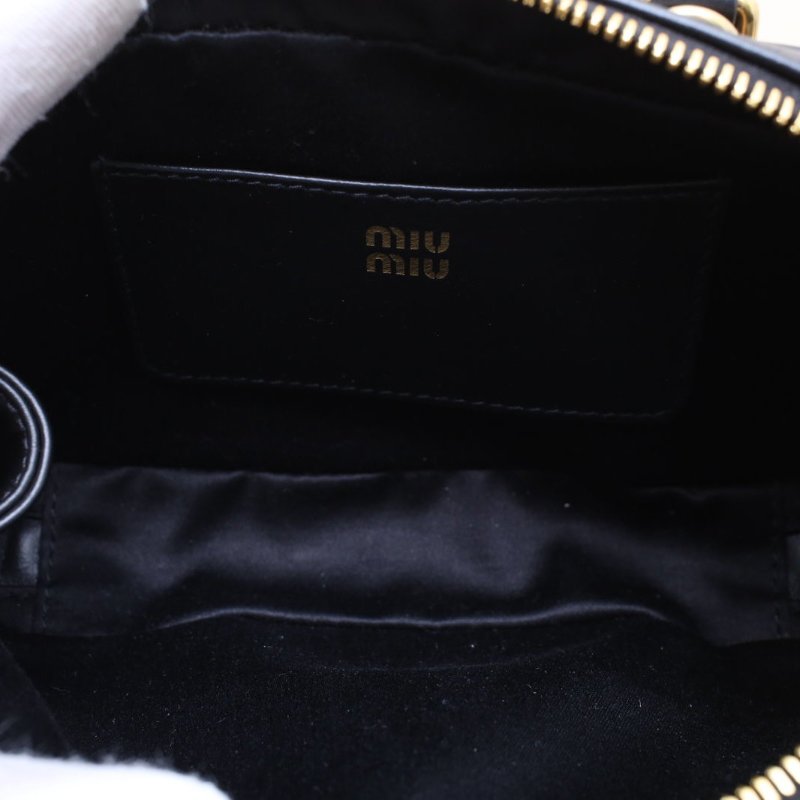 MIU MIU Arcadiemini19.5黑色牛皮肩背包-3