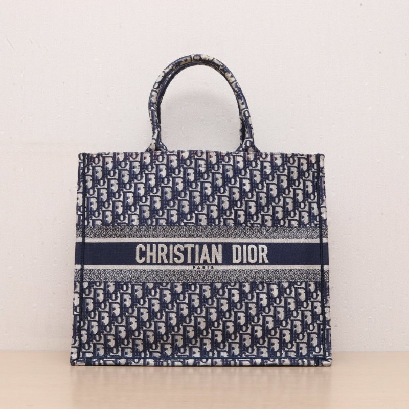 DIOR BookTote大號42墨藍色帆布無2019肩背包-1