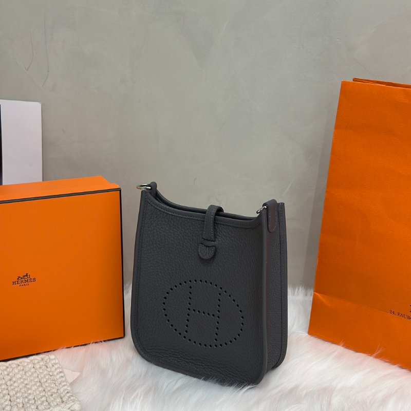 HERMES Mini evelyne - 石板灰銀 W-2