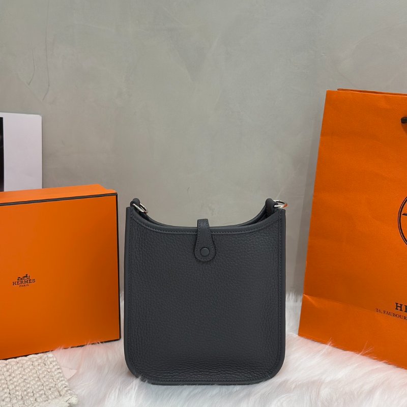 HERMES Mini evelyne - 石板灰銀 W-3