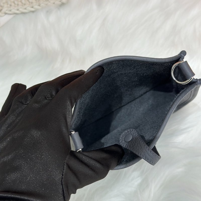 HERMES Mini evelyne - 石板灰銀 W-5