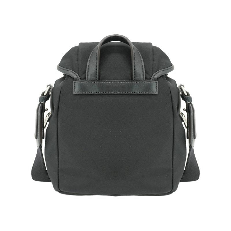 Moncler 尼龍壓釦雙口袋迷你斜背包(黑)-3