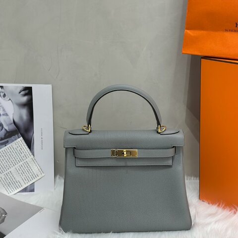HERMES Kelly 28 - 海鷗灰金 W