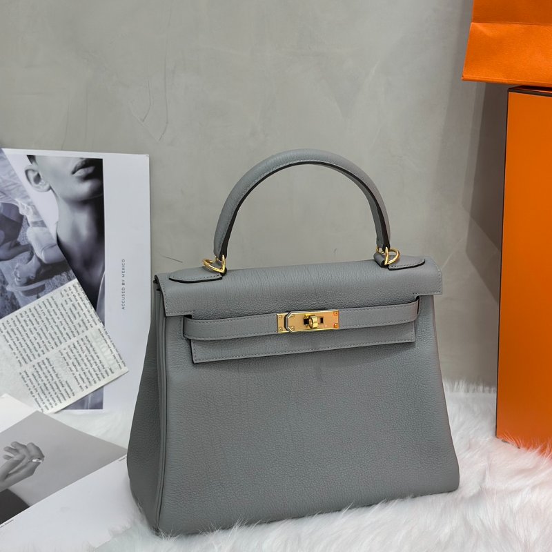 HERMES Kelly 28 - 海鷗灰金 W-2