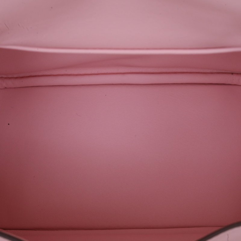 HERMES LindyMini3Q新櫻花粉Swift皮W刻銀扣肩背包-2