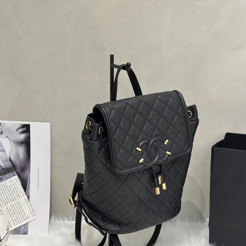 CHANEL Vanity case雙肩後背包 - 黑金26開-2