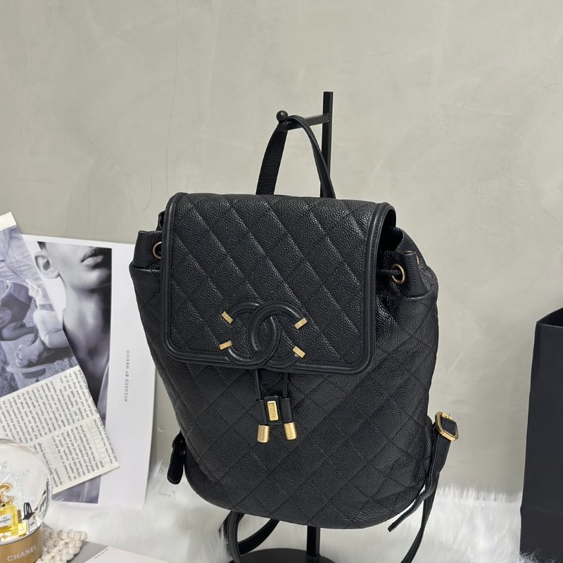 CHANEL Vanity case雙肩後背包 - 黑金26開-3