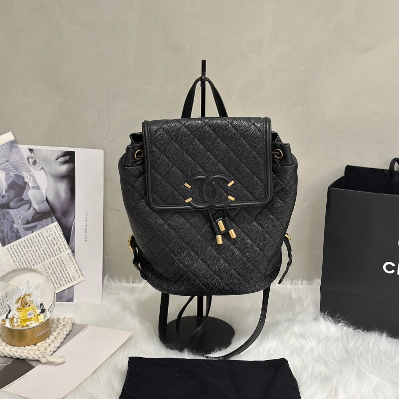 CHANEL Vanity case雙肩後背包 - 黑金26開-7