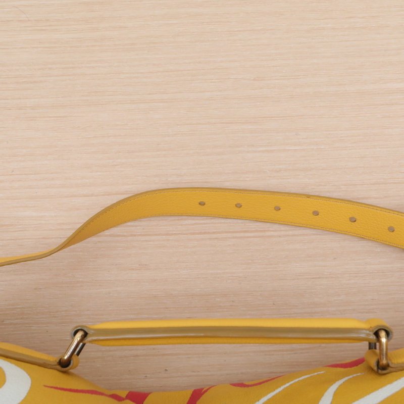 Burberry 黃色牛皮金扣秀款Prorsum手繪郵差包信使包大號肩背包-2