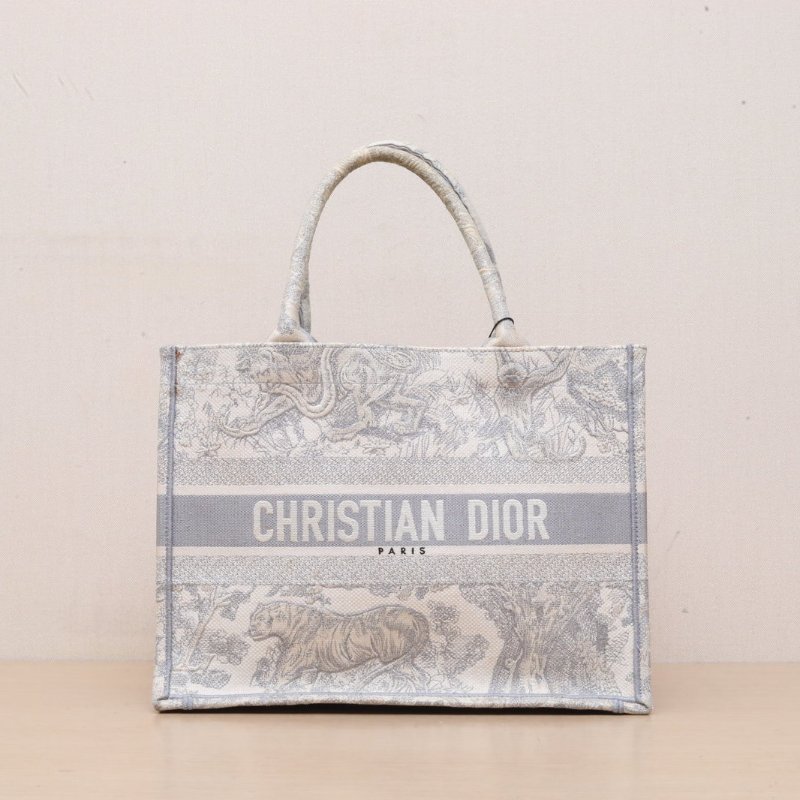 DIOR BookTote中號36灰色帆布2020肩背包-1