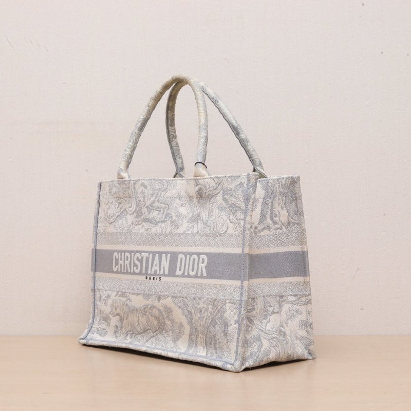 DIOR BookTote中號36灰色帆布2020肩背包-3