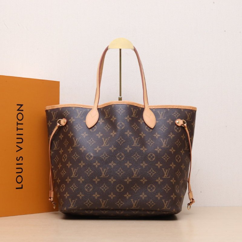 LOUIS VUITTON Neverfull中號31配子袋紅色內裏老花PVC金扣2016肩背包-0