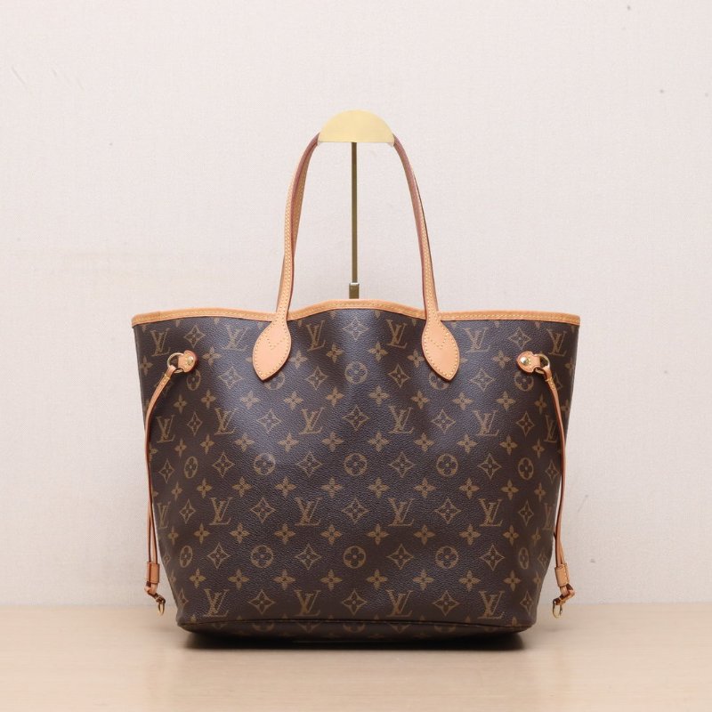 LOUIS VUITTON Neverfull中號31配子袋紅色內裏老花PVC金扣2016肩背包-1