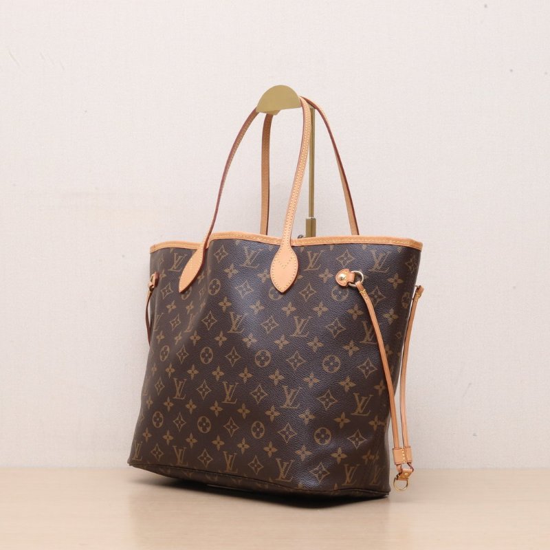 LOUIS VUITTON Neverfull中號31配子袋紅色內裏老花PVC金扣2016肩背包-4