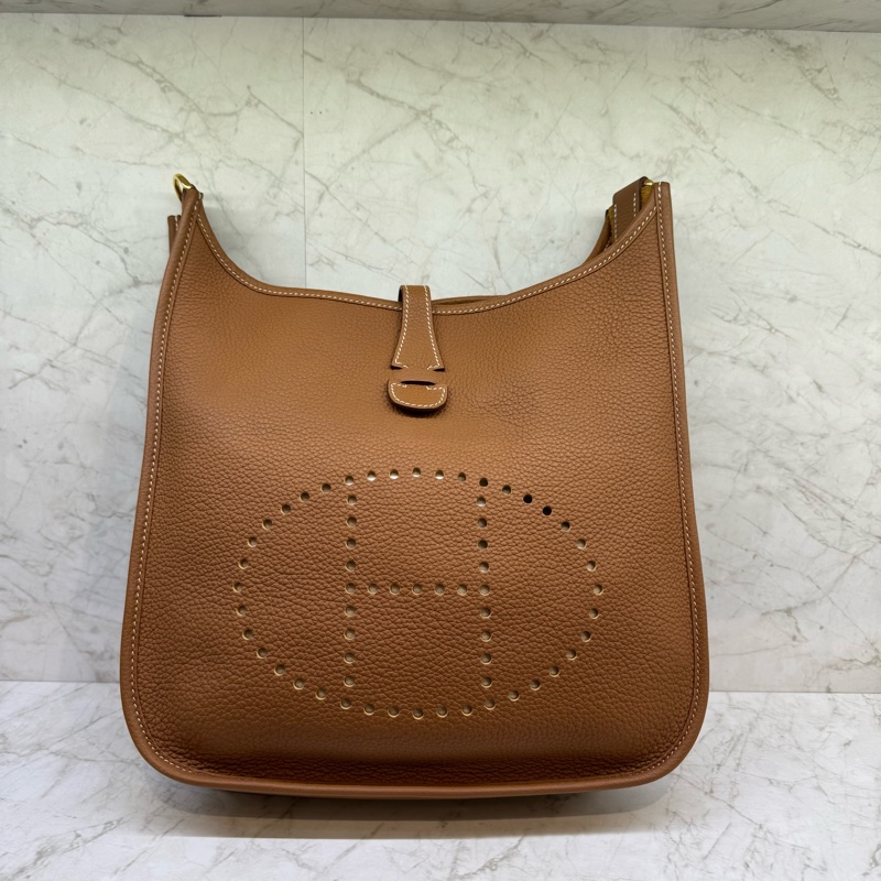 HERMES EVEL YNE29焦糖色金扣/Z-0