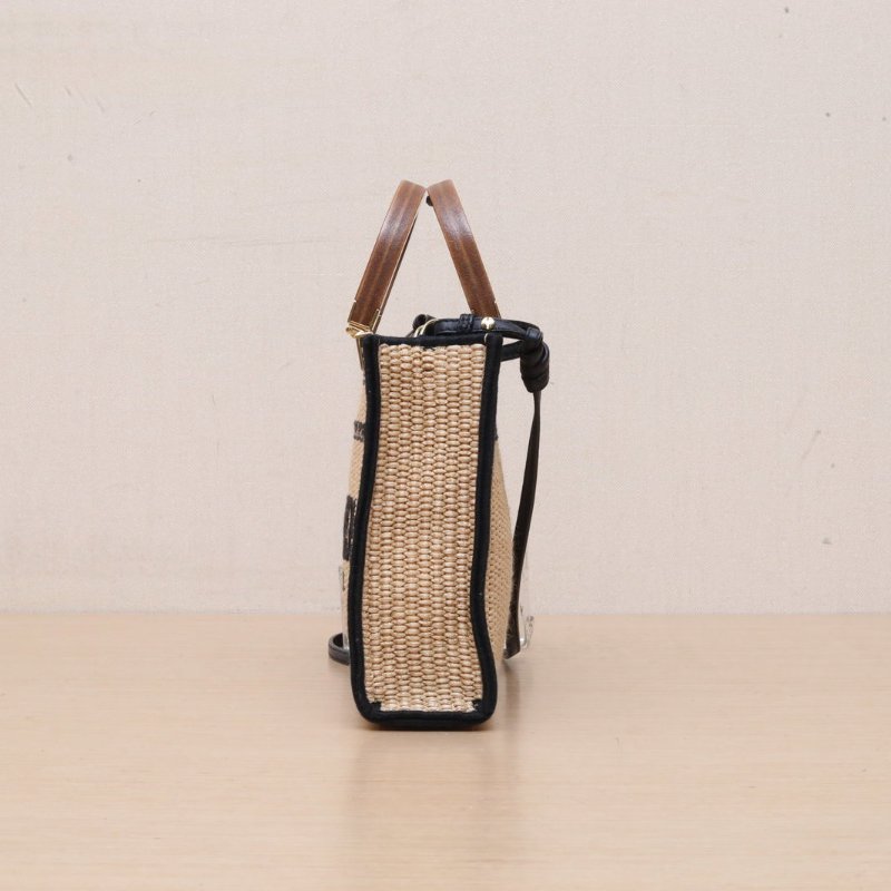 FENDI Sunshine陽光購物手提袋Mini迷你編織拼色草編肩背包-4