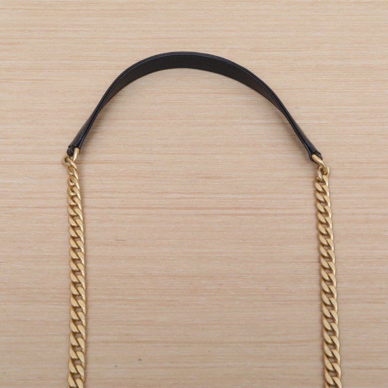 CHANEL 黑色荔枝牛皮晶片開金扣23P手柄方胖子肩背包-2