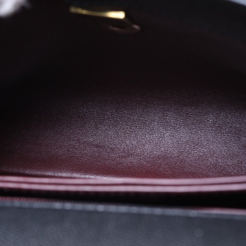 CHANEL CocoHandle小號24黑色荔枝牛皮晶片開淺金扣肩背包-3