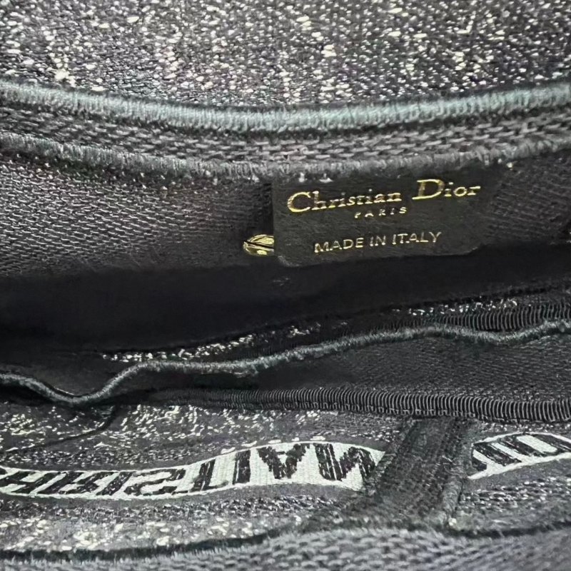 DIOR 藍色刺繡馬鞍中號肩背腋下包 25*20*6 98新配件塵袋-4