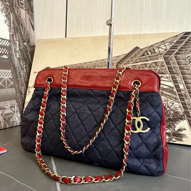 (MYMluxurybag) 🔥聖誕激安🔥 Chanel 牛仔袋 肩背袋 托特袋 牛仔全皮袋 古董袋-3