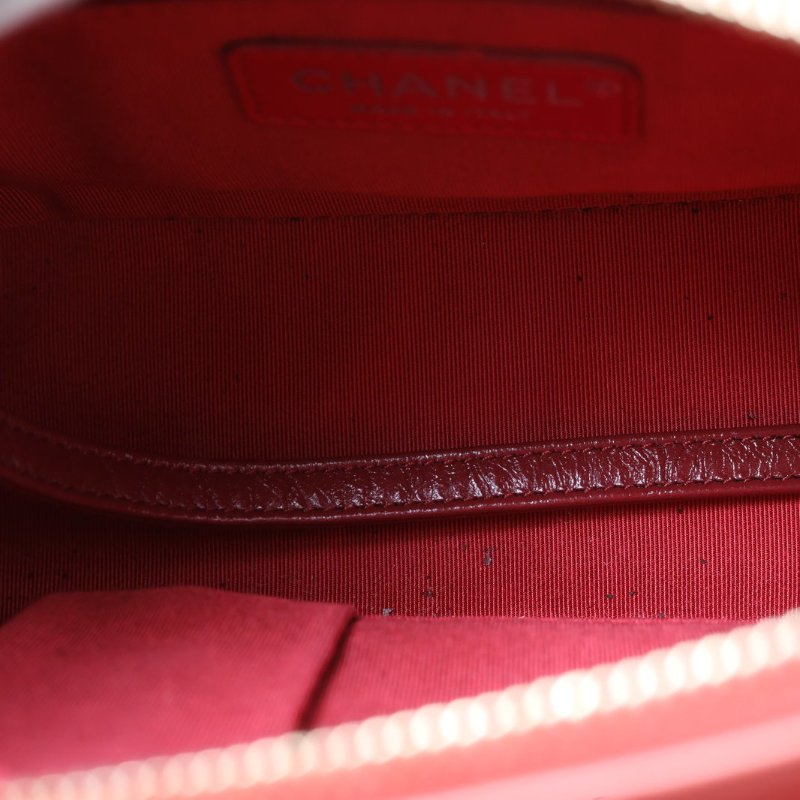 CHANEL GABRIELLE流浪小號20拼色牛皮25開金銀扣肩背包-2