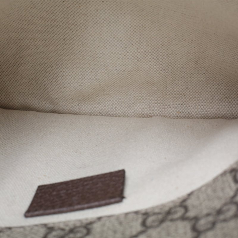 GUCCI NeoVintage虎頭腰包24烏木色PVC金扣肩背包-2