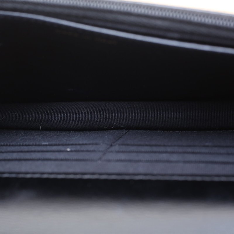 CHANEL 黑色牛皮晶片開金扣31bagwoc肩背包-2