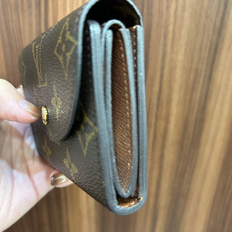 LV 原花內零錢袋4卡三折短夾M60253-1