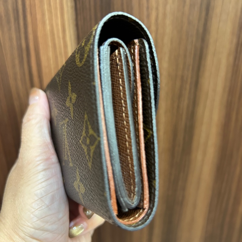 LV 原花內零錢袋4卡三折短夾M60253-2