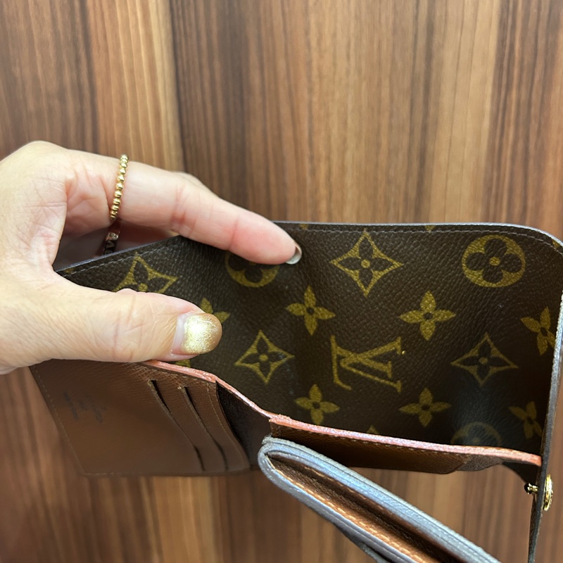 LV 原花內零錢袋4卡三折短夾M60253-5