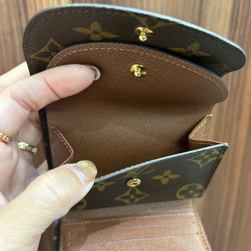 LV 原花內零錢袋4卡三折短夾M60253-7
