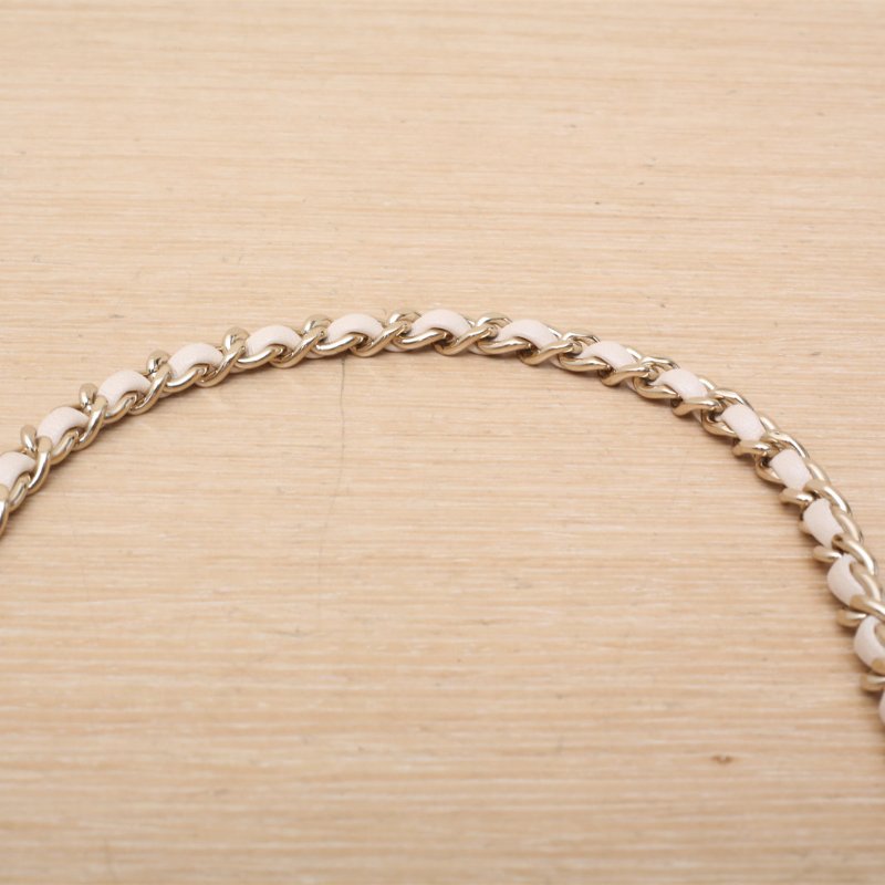 CHANEL 裸色羊皮晶片開金扣23P月亮包jennie同款肩背包-2