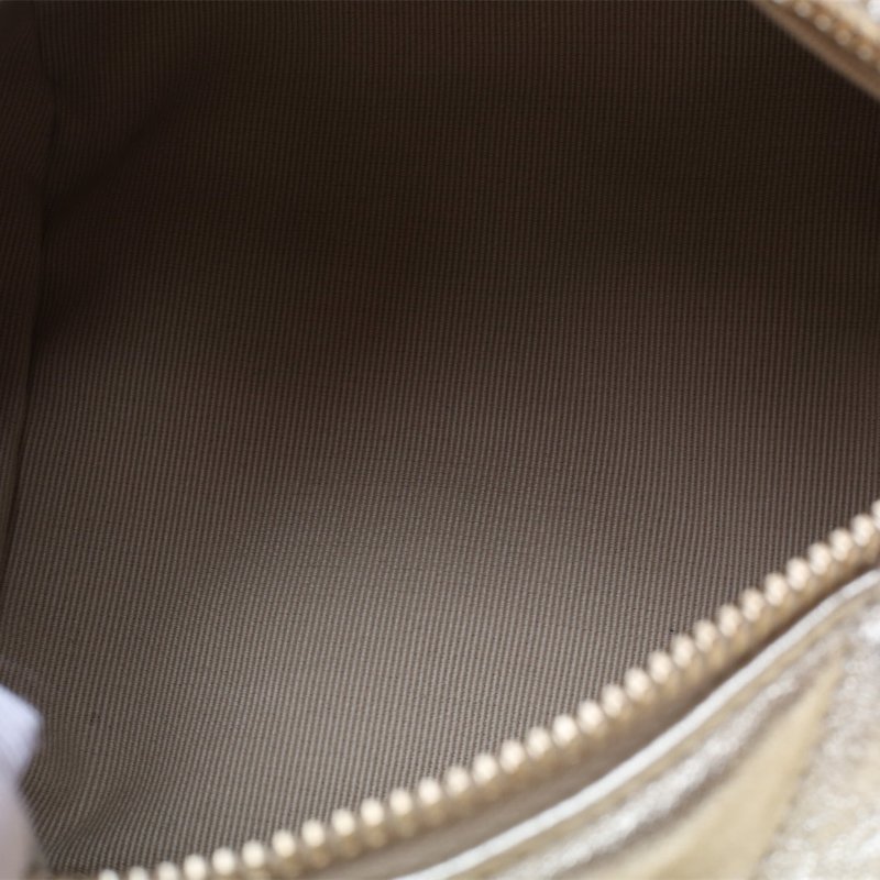 CHANEL 金色羊皮晶片開磨砂金扣25A手工坊元寶包肩背包-2