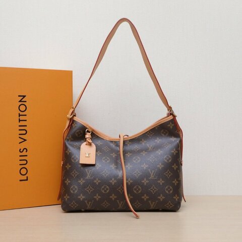 LOUIS VUITTON CARRYALL小號29配子袋老花PVC金扣晶片肩背包