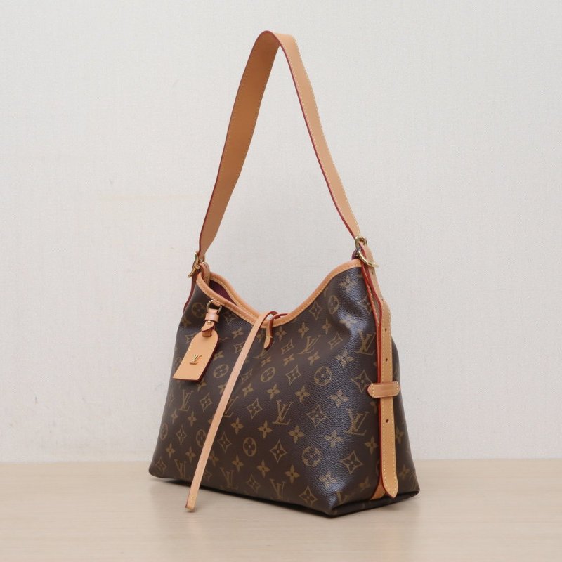 LOUIS VUITTON CARRYALL小號29配子袋老花PVC金扣晶片肩背包-4