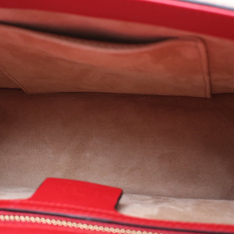 GUCCI Sylvie塞爾維亞絲帶包小號25.5紅色牛皮金扣肩背包-3