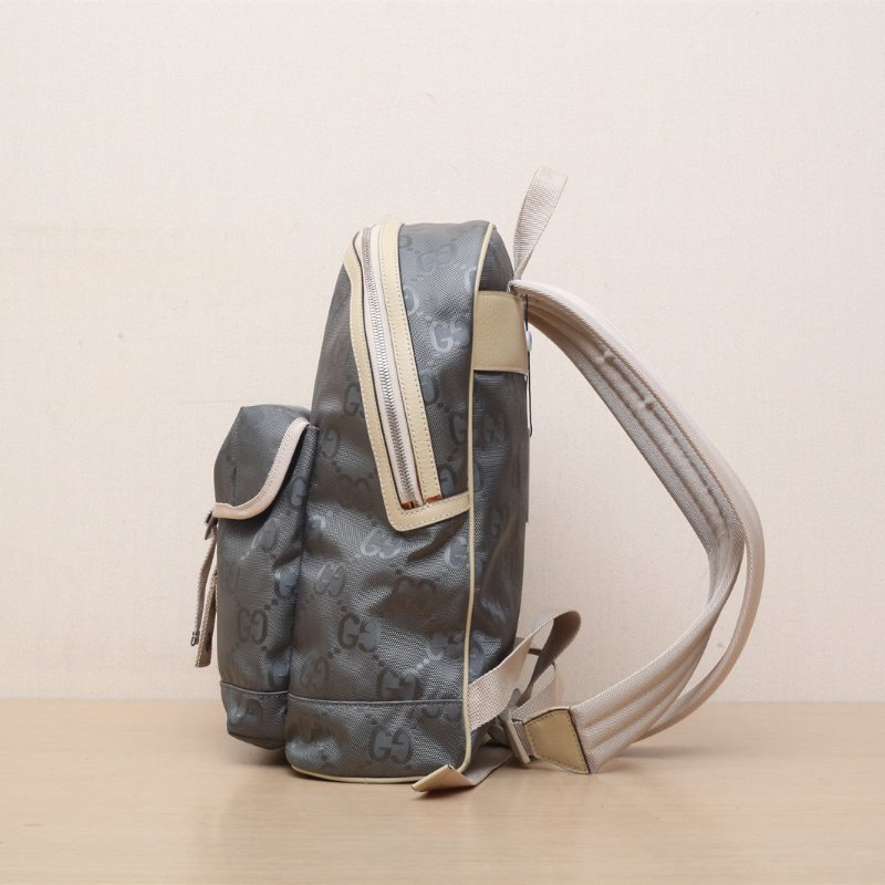 GUCCI 灰色尼龍OffTheGrid雙肩包肩背包-4