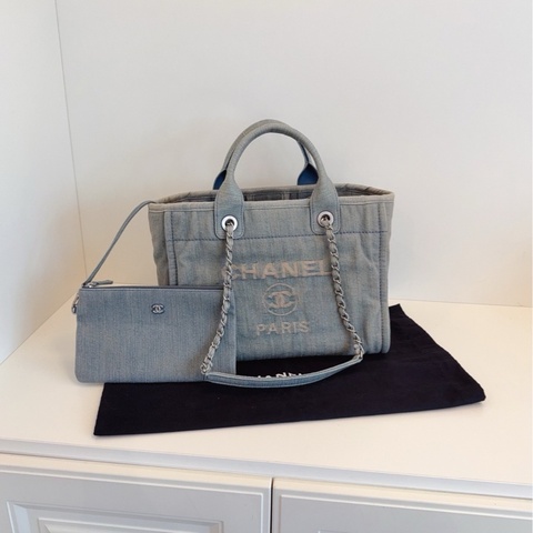 【99新🆕】Chanel  23s新款芯片 做舊丹寧牛仔沙灘包 小號手提包 單肩包