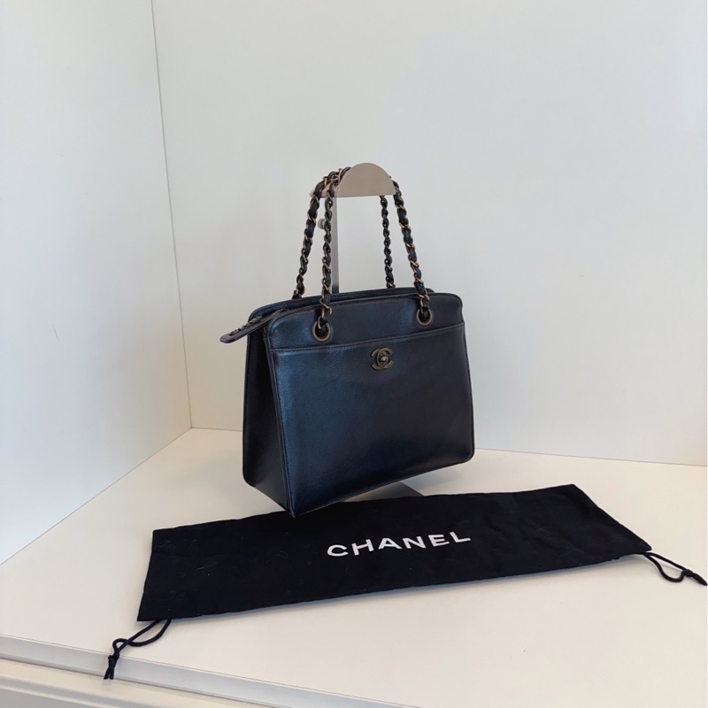 【97新🆕】Chanel 黑金鍊條kelly 手提小方包 手提包 單肩包-1