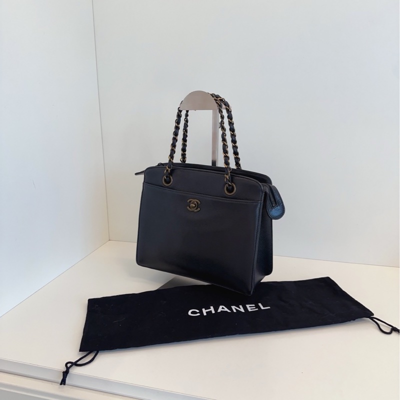 【97新🆕】Chanel 黑金鍊條kelly 手提小方包 手提包 單肩包-2