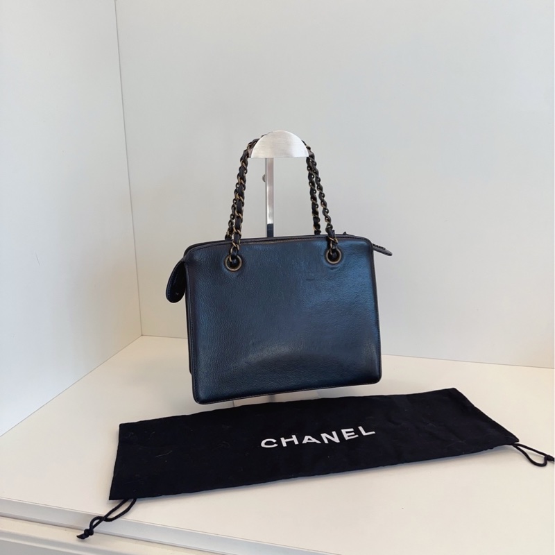 【97新🆕】Chanel 黑金鍊條kelly 手提小方包 手提包 單肩包-3