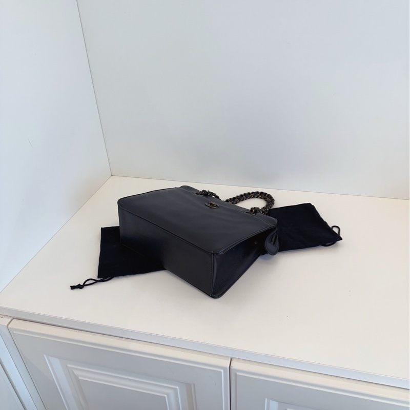 【97新🆕】Chanel 黑金鍊條kelly 手提小方包 手提包 單肩包-5