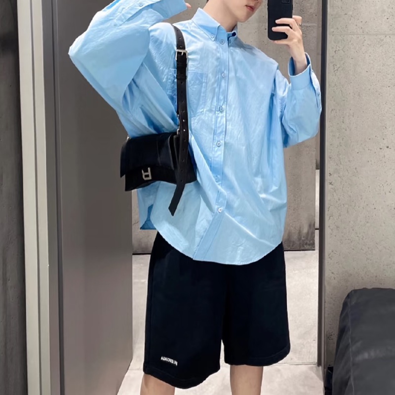 Balenciaga 巴黎世家 Downtown 斜背包 黑 銀釦-51