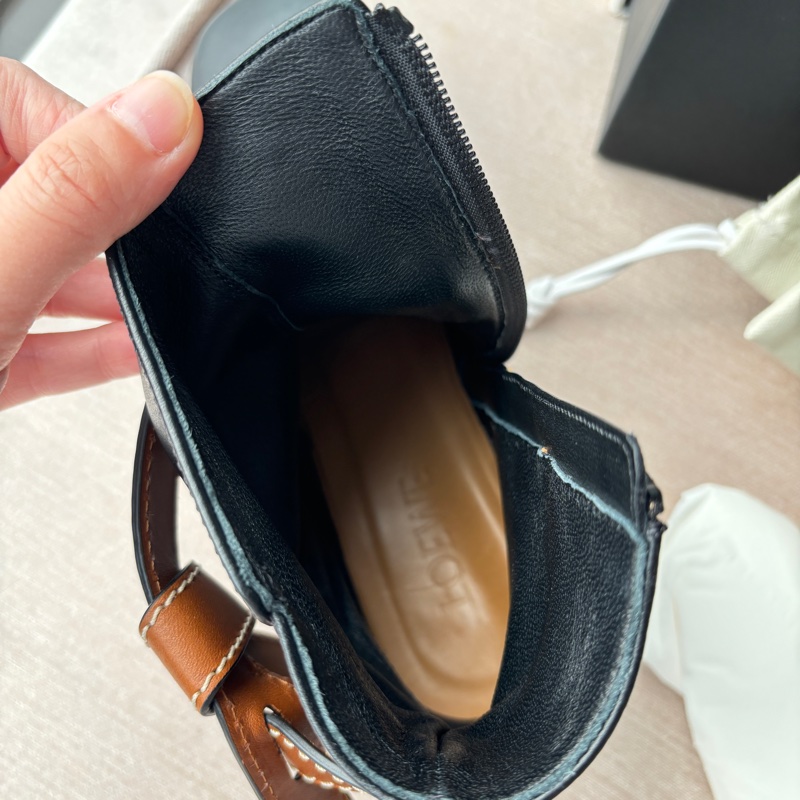 【LOEWE Gate Boot 25】黑色羊皮短靴 40號｜真皮方頭｜二手良好 柔軟好穿 經典配色 附完整配件-30