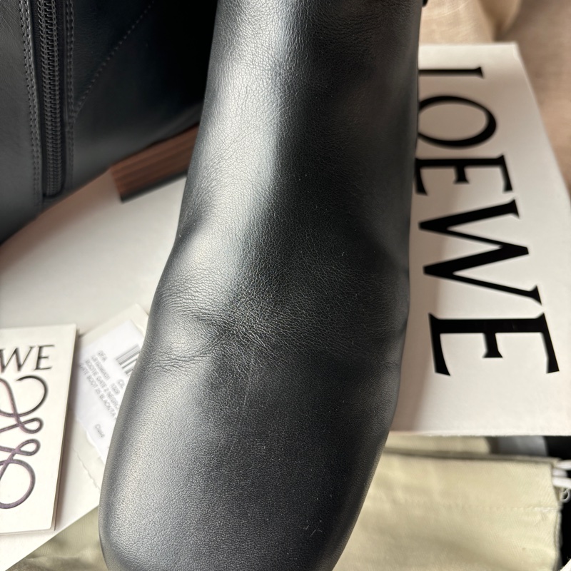 【LOEWE Gate Boot 25】黑色羊皮短靴 40號｜真皮方頭｜二手良好 柔軟好穿 經典配色 附完整配件-34