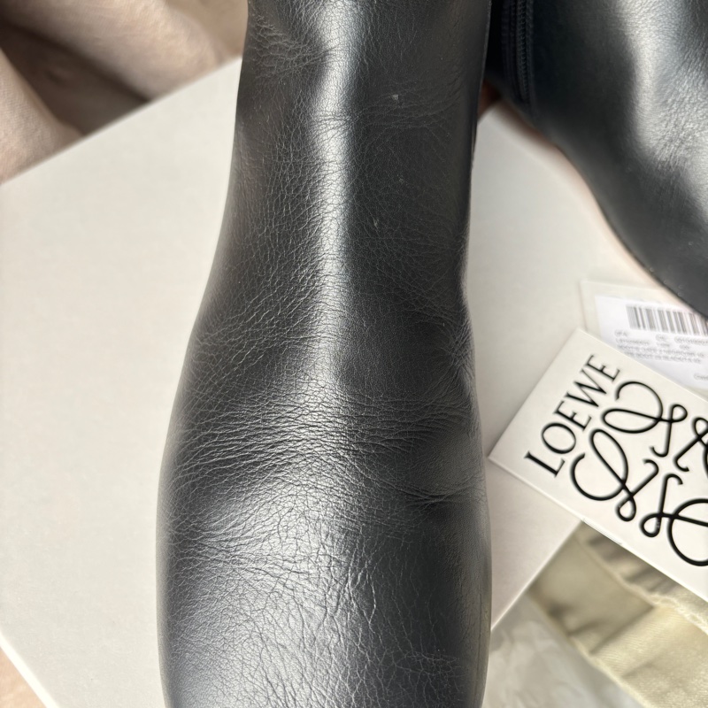 【LOEWE Gate Boot 25】黑色羊皮短靴 40號｜真皮方頭｜二手良好 柔軟好穿 經典配色 附完整配件-35