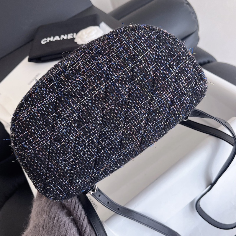 【近新閒置品】Chanel香奈兒薩爾茲堡雙肩包22開無卡 經典粗花呢-8