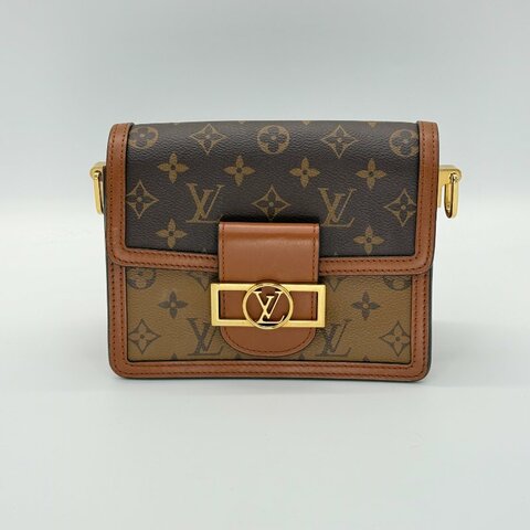 LOUIS VUITTON 路易威登 達芙妮 小號 經典花紋 焦糖色拼棕色 斜背包 單肩包