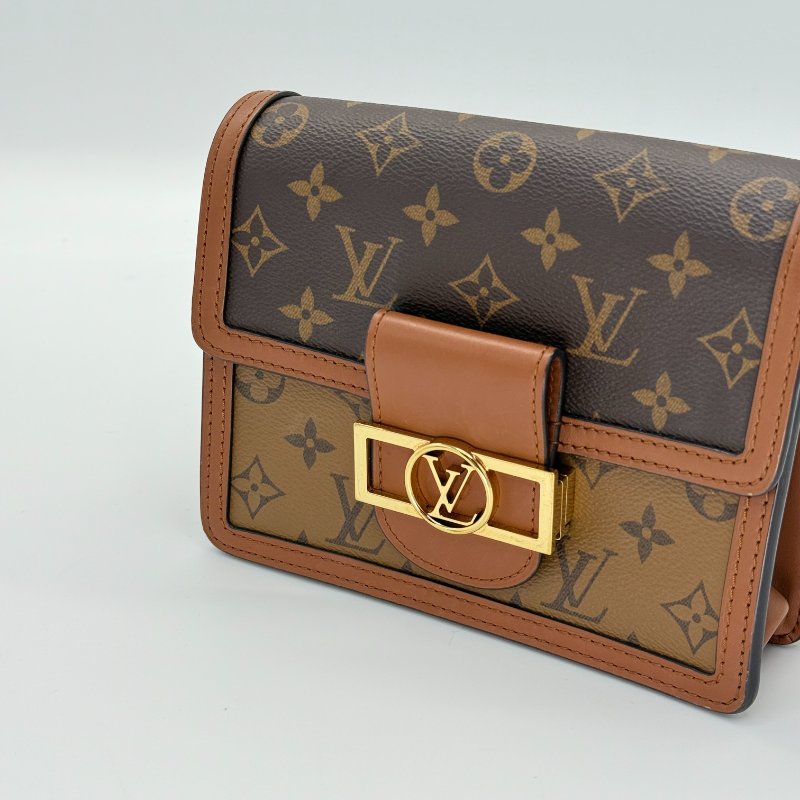 LOUIS VUITTON 路易威登 達芙妮 小號 經典花紋 焦糖色拼棕色 斜背包 單肩包-2